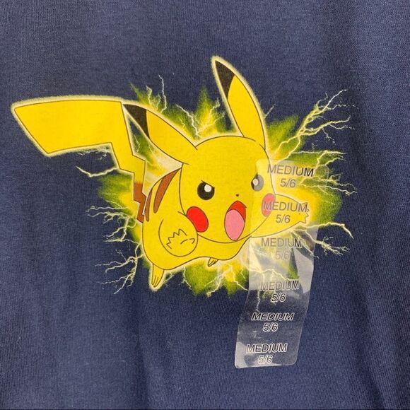 Pokémon Pikachu Kids Short Sleeved Tee Sz M (5/6) NEW - Picture 2 of 9